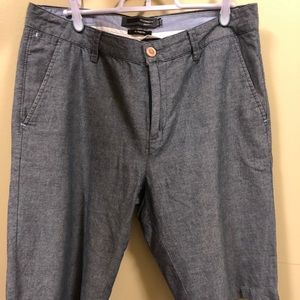 Men Heather Blue Gray Slim Fit Shorts